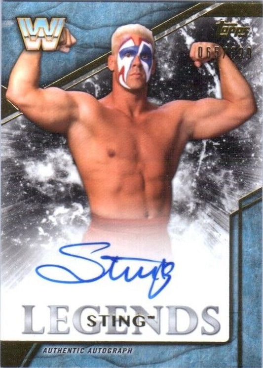 2017 Topps WWE Legends Sting auto 2018 approx value:$50