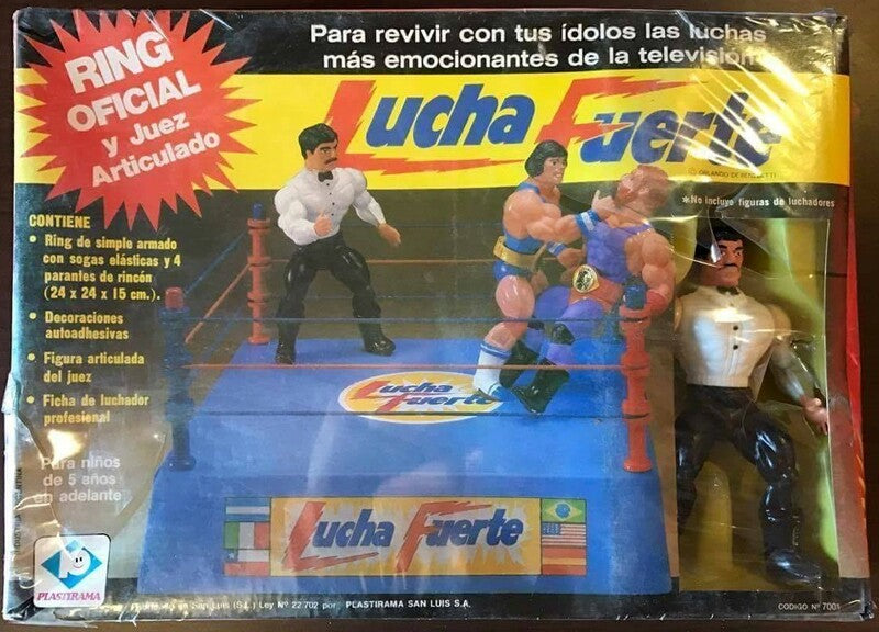 Plastirama Lucha Fuerte Wrestling Rings & Playsets: Ring Oficial y Juez Articulado [Blue Edition]