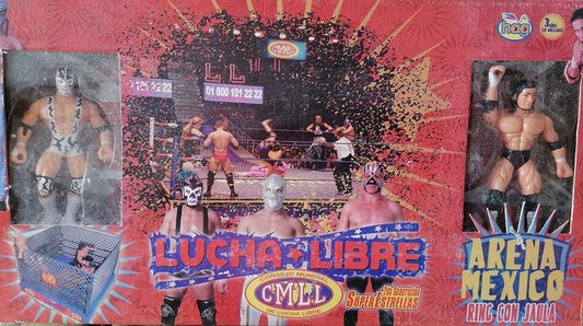 CMLL Hag Distribuidoras Super Estrellas Wrestling Rings & Playsets: Arena Mexico [With Dr. Wagner Jr. in White Gear & Hijo del Perro Aguayo]