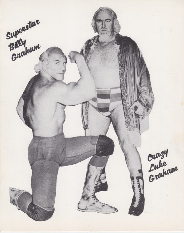 1970s WWWF Superstar Billy Graham Crazy Luke Graham Promo Photo