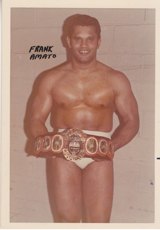 1972 NWA Hollywood Wrestling AMERICAS HEAVYWEIGHT CHAMPION Victor Rivera 4x5" color Promo Photo PWcatalog