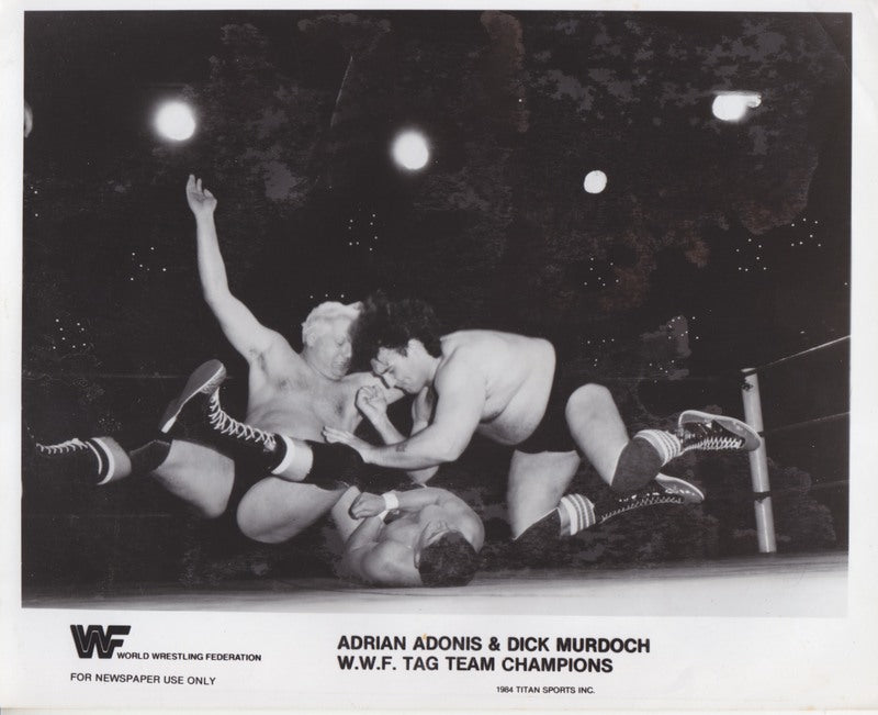 1984 WWF TAG TEAM CHAMPIONS Adrian Adonis Dick Murdoch (RARE)