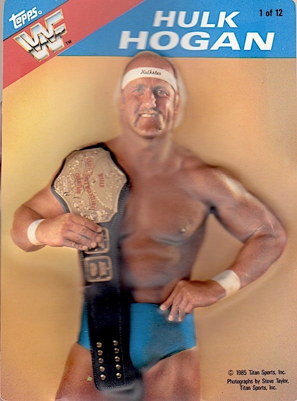 1985 Topps (Test Issue) WWF 3-D Pro Wrestling Stars #1 Hulk Hogan (complete set of 12: approx 2019 value:$2500) PW Catalog