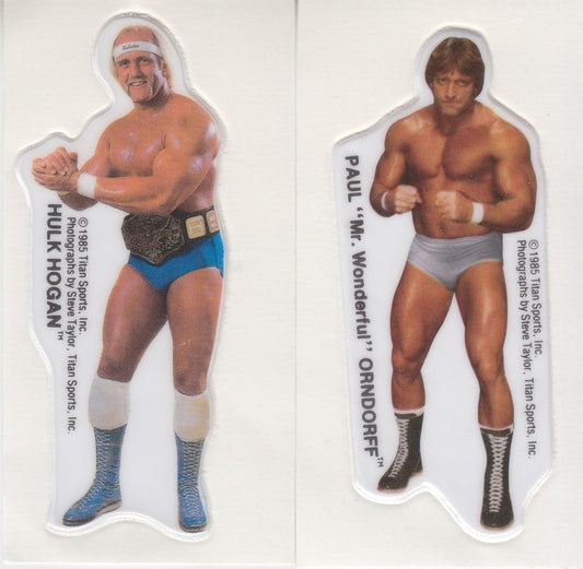 1985 Vending Machine WWF Large Puffy Stickers Set (18)