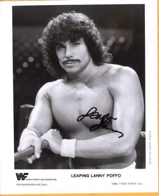 WWF-Promo-Photos1986-Leaping-Lanny-Poffo-signed-