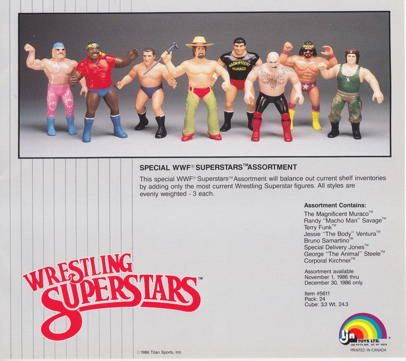 1986 LJN WWF Superstars of Wrestling series 3 sales sheet 8.5x11 color