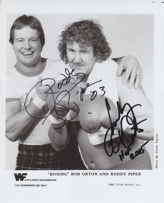 WWF-Promo-Photos1986-Rowdy-Roddy-Piper-signed-Boxing-Bob-Orton-signed-RARE-