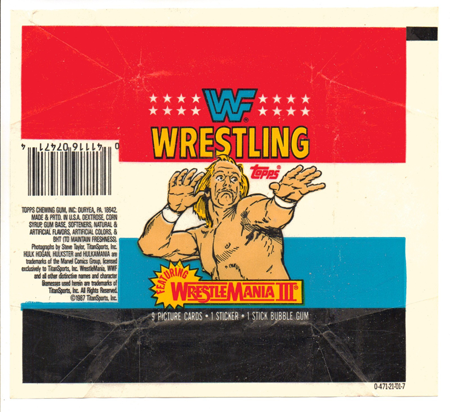 WWF Hulk Hogan Wrestlemania III Topps 1987 Bubble Gum