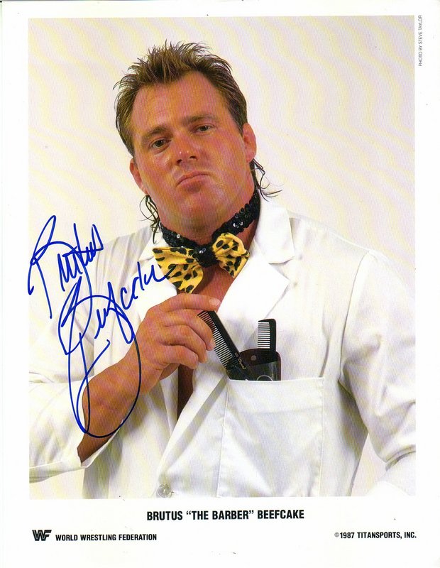 1987 Brutus"The Barber" Beefcake (signed)color PWcatalog