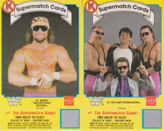 1987 Circle K/Coke WWF Supermatch Set (20) Nm w/tabs intact approx 2017 value:$30