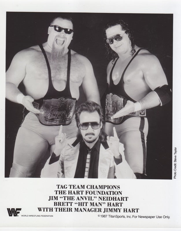 1987 WWF TAG TEAM CHAMPIONS Hart Foundation w/Jimmy Hart PWcatalog