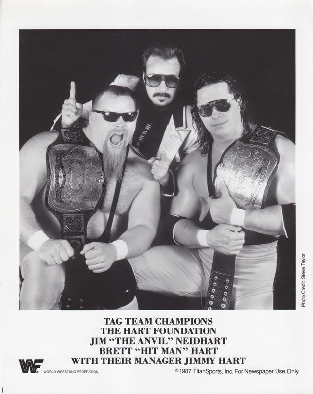 WWF-Promo-Photos1987-WWF-TAG-CHAMPIONS-Hart-Foundation-Jimmy-Hart-