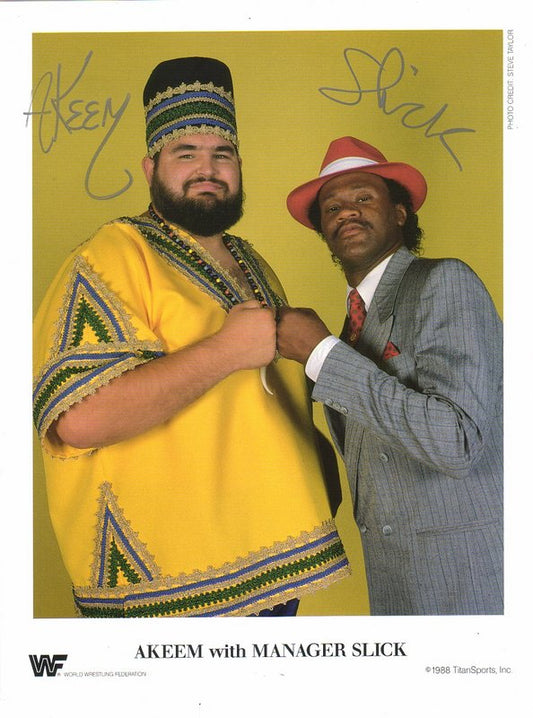 WWF-Promo-Photos1988-Akeem-Slick-signed-by-bothcolor-