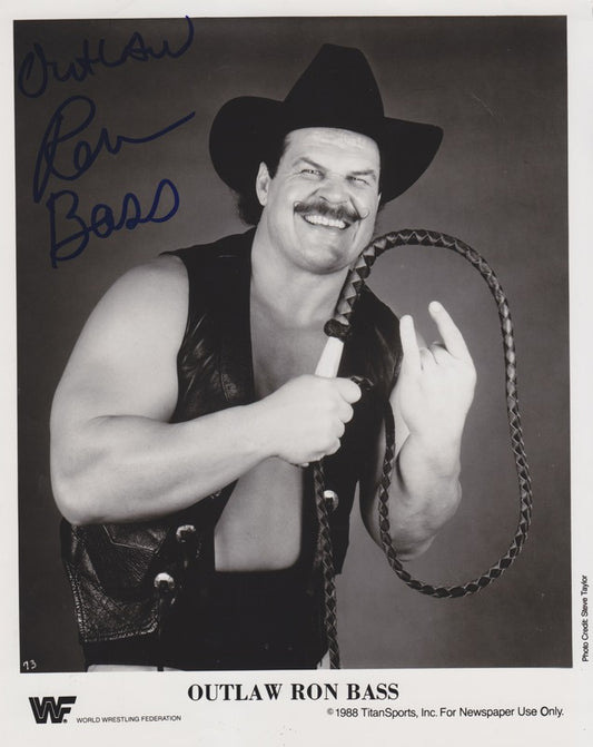 WWF-Promo-Photos1988-Outlaw-Ron-Bass-signed-