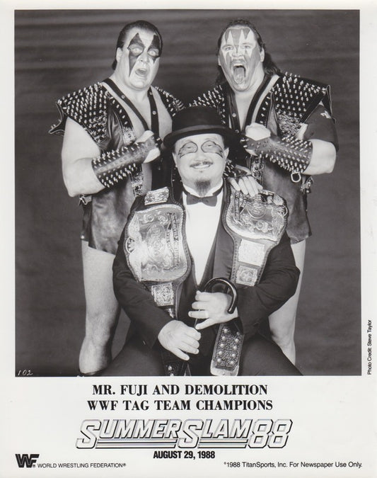 1988 WWF TAG TEAM CHAMPIONS Demolition w/Mr.Fuji SummerSlam 88 (RARE)