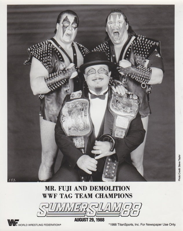 1988 WWF TAG TEAM CHAMPIONS Demolition w/Mr.Fuji Summerslam 88 (RARE) PWcatalog