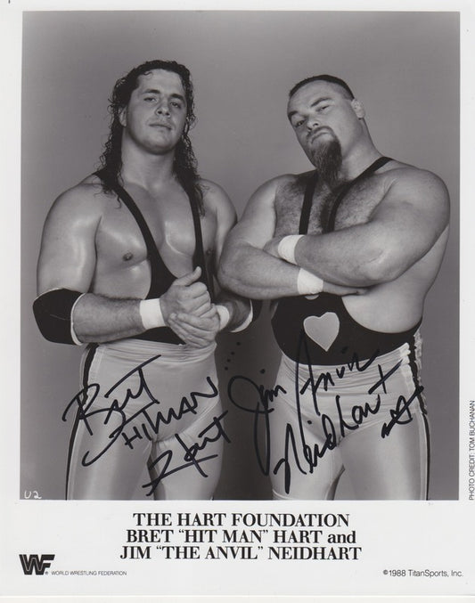 1988 Hart Foundation (signed by both) PWcatalog