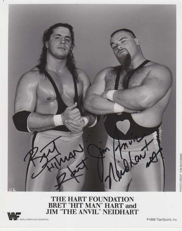 1988 Hart Foundation (signed by both) PWcatalog