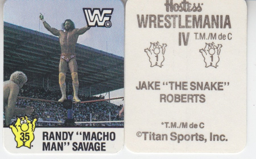 1988 Hostess Wrestlemania IV Sticker Set (35) Nm approx 2017 value:$30 PW Catalog