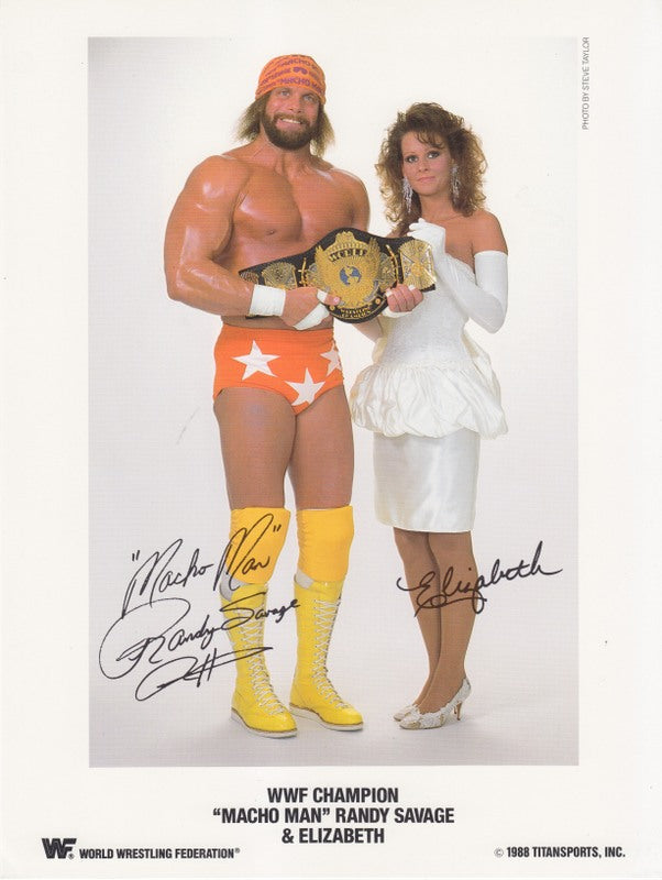 1988 WWF CHAMPION Macho Man Randy Savage Elizabeth (Facsimile Autos) Color