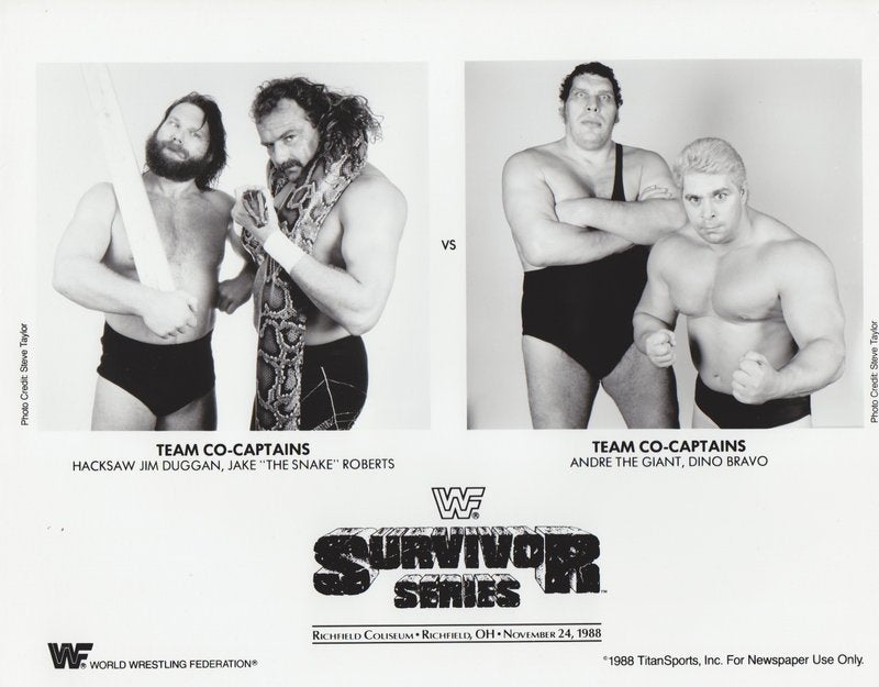 WWF-Promo-Photos1988-Survivor-Series:-Andre/Bravo-Team-vs.-HacksaSnake-Team-