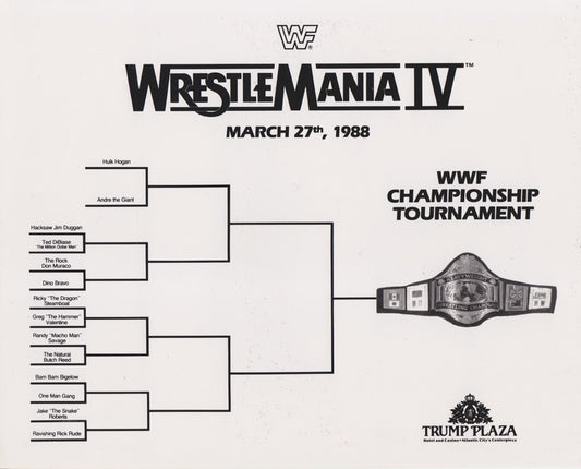 1988 WrestleMania IV Tournament Bracket