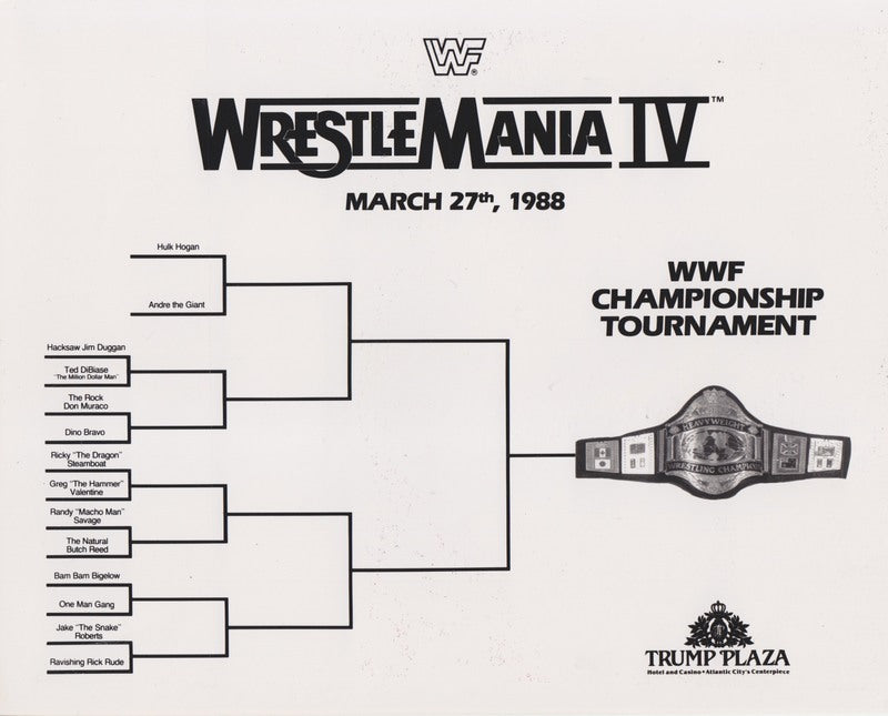 1988 Wrestlemania IV Tournament bracket PWcatalog