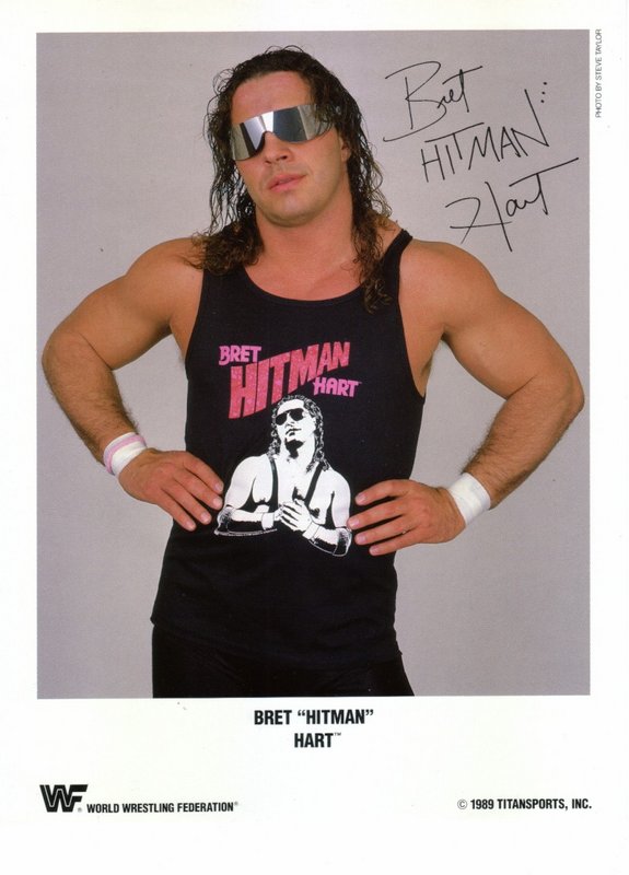 1989 Bret Hart (pre-printed autograph) color PWcatalog