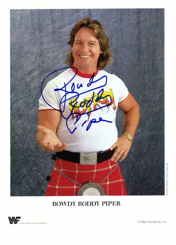 1989 Rowdy Roddy Piper (autographed) color PWcatalog