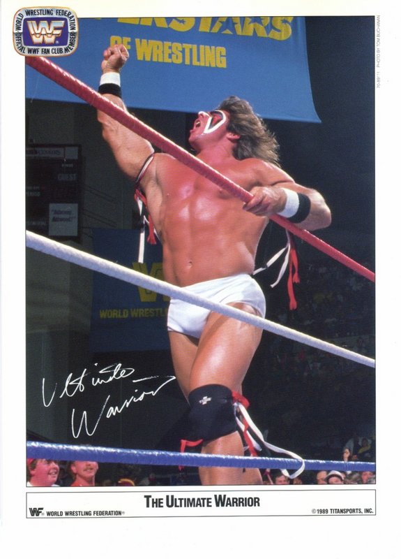 1989 Ultimate Warrior fan club color (pre-printed autograph) PWcatalog