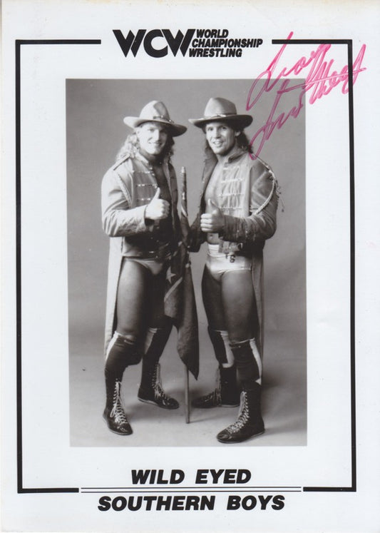 WCW Wild Eyed Southern Boys 5x7 (signed by Smothers) 