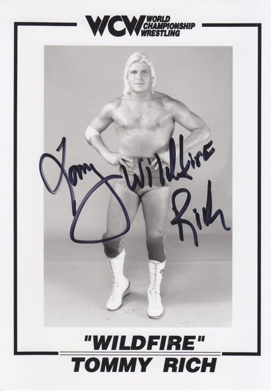 WCW Wildfire Tommy Rich (signed) 5x7 PW Catalog