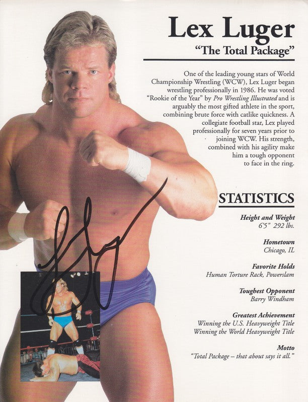 WCW Lex Luger (signed) 8.5x11 