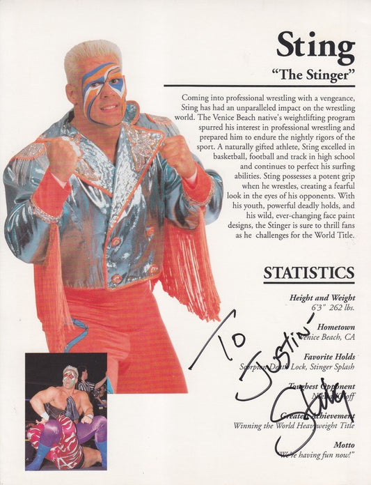 WCW Sting (signed) 8.5x11 