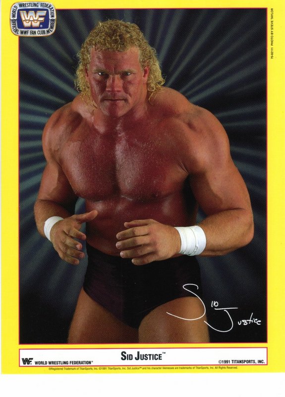1991 Sid Justice fan club color (pre-printed autograph) PWcatalog
