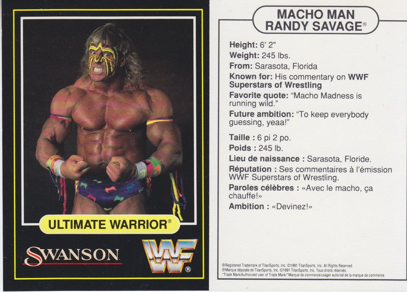 1991 Swanson WWF Trading Cards Set (12) Nm approx 2017 value:$125 PW Catalog