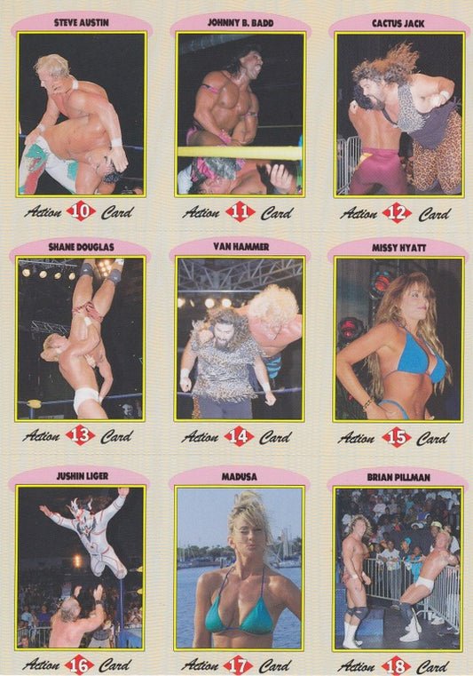 1992 London Pub. WCW Magazine Cards Set (27 Cards on 3 Sheets) Nm approx 2017 value:$150