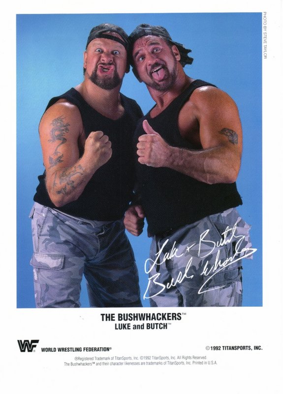 1992 Bushwhackers color (pre-printed autograph) PWcatalog