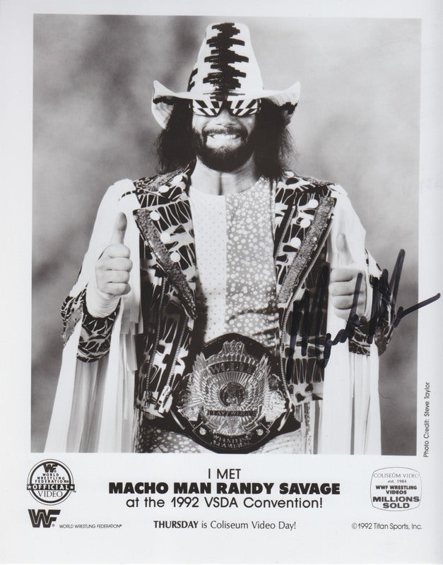 1992 WWF CHAMPION Macho Man Randy Savage Coliseum Video (signed) PWcatalog