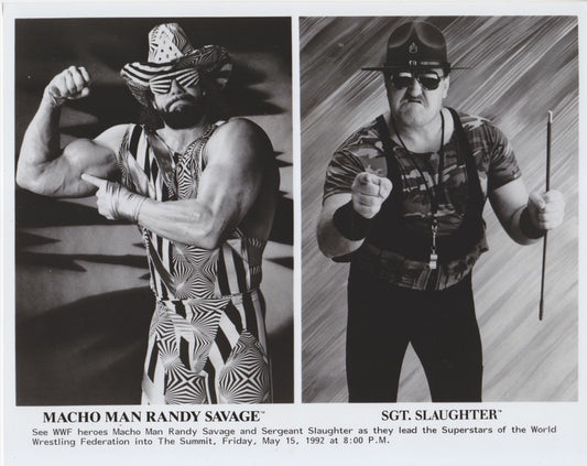 1992 WWF Houston Summit House Show w/ Randy Savage Sgt. Slaughter 8x10