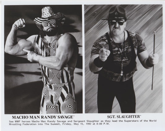 WWF-Promo-Photos1992-WWF-Houston-Summit-House-Show-Randy-Savage-Sgt.-Slaughter-8x10-