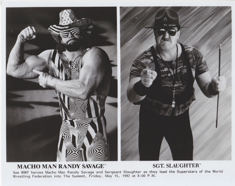 1992 WWF Houston Summit House Show w/ Randy Savage Sgt. Slaughter 8x10