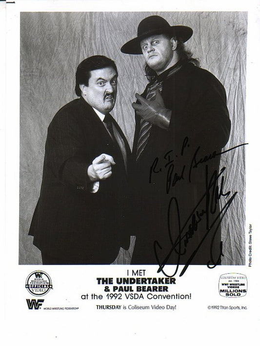 WWF-Promo-Photos1992-Undertaker-Paul-Bearer-signed-Colisuem-Video-