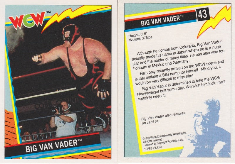 1992 Topps (UK) WCW Trading Cards Set (66) Nm approx 2017 value:$75 PW Catalog