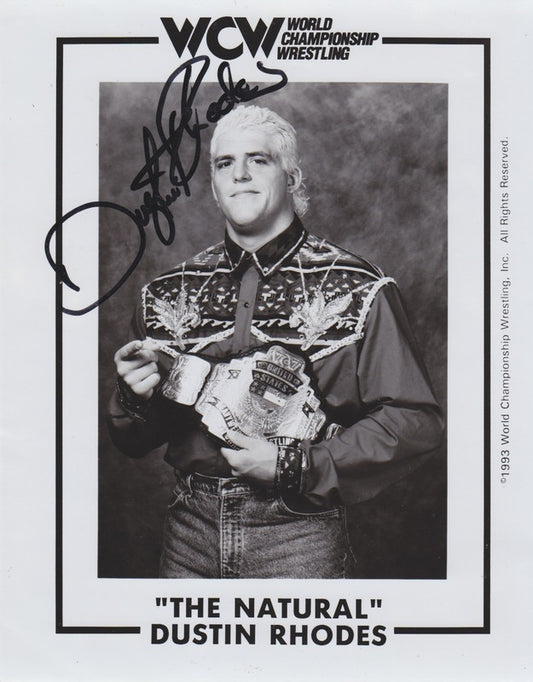 WCW U.S.CHAMPION Dustin Rhodes (signed) 