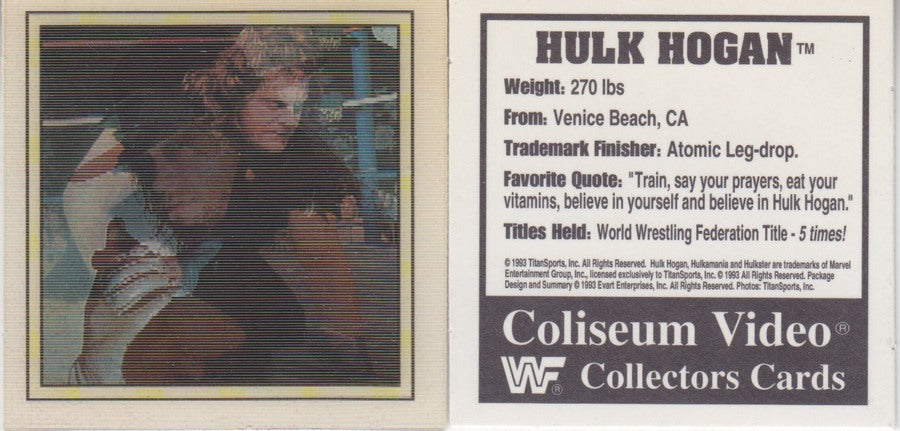 1993 Coliseum Video WWF lenticular Collectors Cards Set (5) Nm approx 2017 value:$5