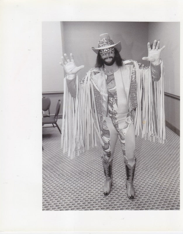 1993 Macho Man Randy Savage press photo b/w