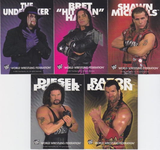 1995 Titan Sports WWF Magnet Card Set (5) Nm (Sold at Arenas) Approx 2017 value:$150