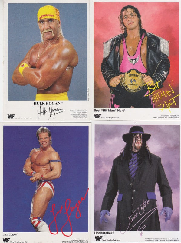 1993 WWF Photo Cards 4"x5.5"(Set of 9) Ex (German release in WWF Spotlight Magazine) approx 2017 value:$125