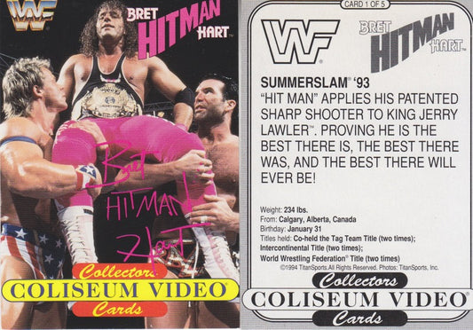 1994 Coliseum Video WWF Bret Hitman Hart Set (5) Nm Approx 2017 value:$5
